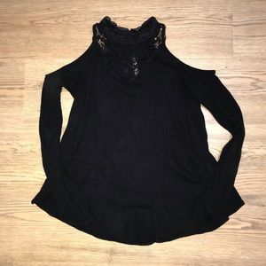 Black Hollister Cold Shoulder Top